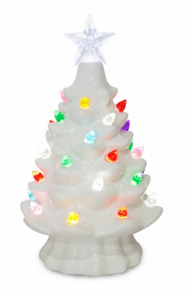 Item 322080 Battery Operated White Christmas Tree With Multicolor Bulbs
