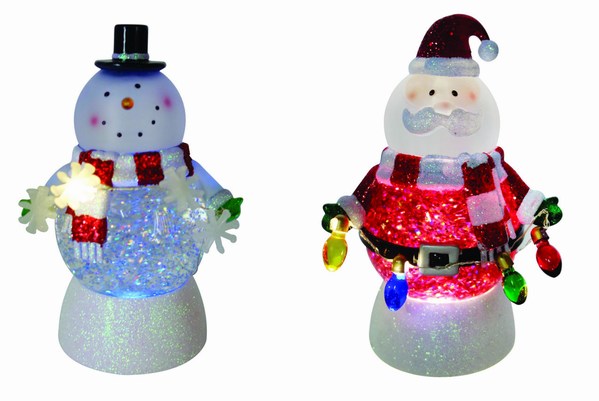 Item 322104 LED Glitter Snowman/Santa