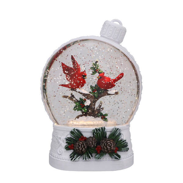 Item 322122 Christmas Cardinal Ornament Glitter Lantern