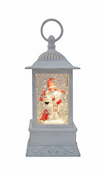 Item 322167 Antique White Gnome Glitter Water Lantern
