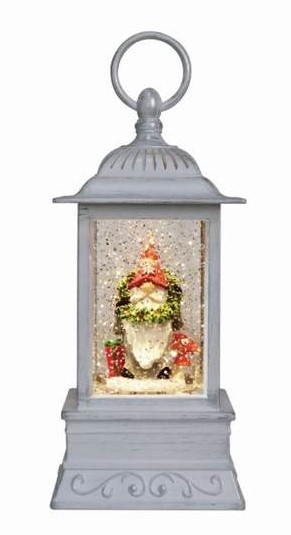 Item 322247 Gnome With Wreath Glitter Lantern
