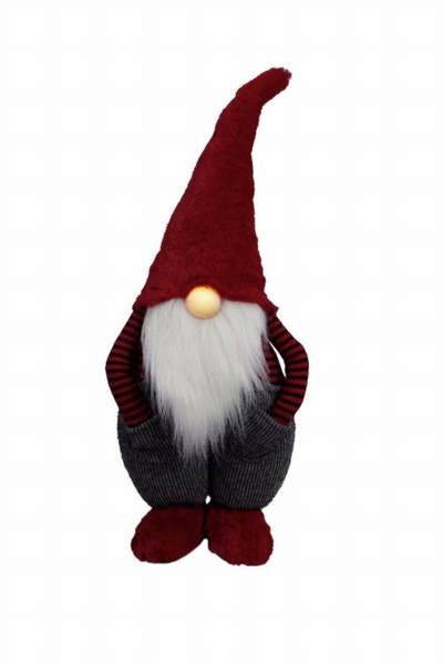 Item 322301 Red Standing Gnome With Light Up Nose