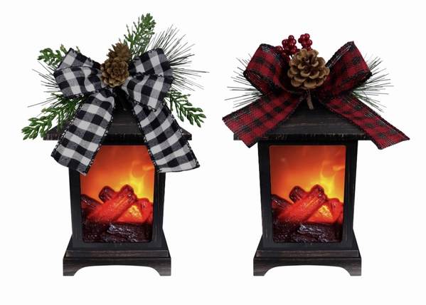 Item 322305 Bronze Christmas Time Fireplace Lantern