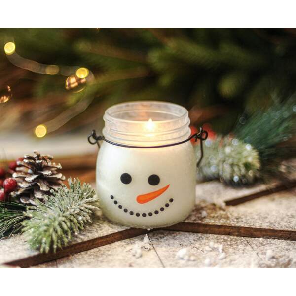 Item 322380 Snowman Mason Jar Candle