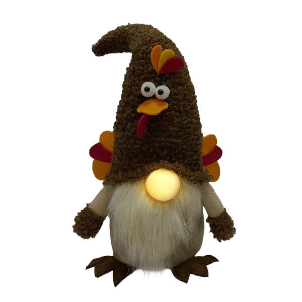 Item 322405 LED Plush Turkey Gnome