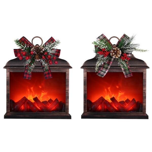 Item 322475 Christmas Time Fireplace Lantern