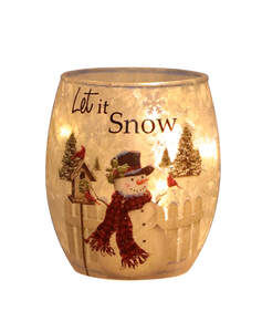 Item 322542 LED Snowman Glass Vase