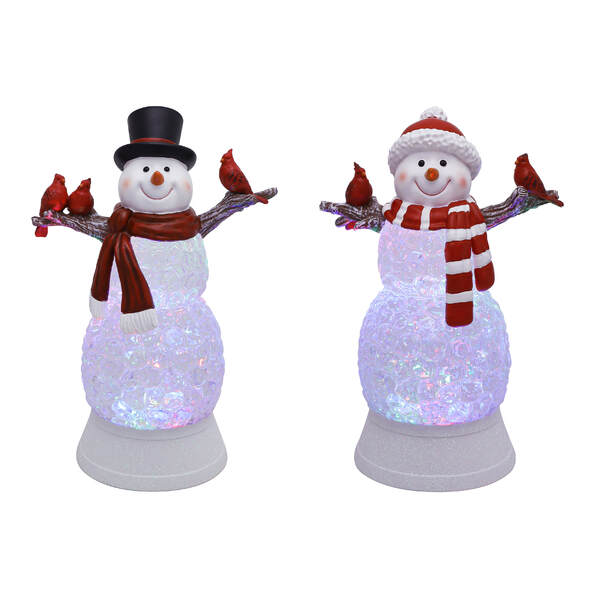 Item 322562 Glitter Snowman With Cardinal