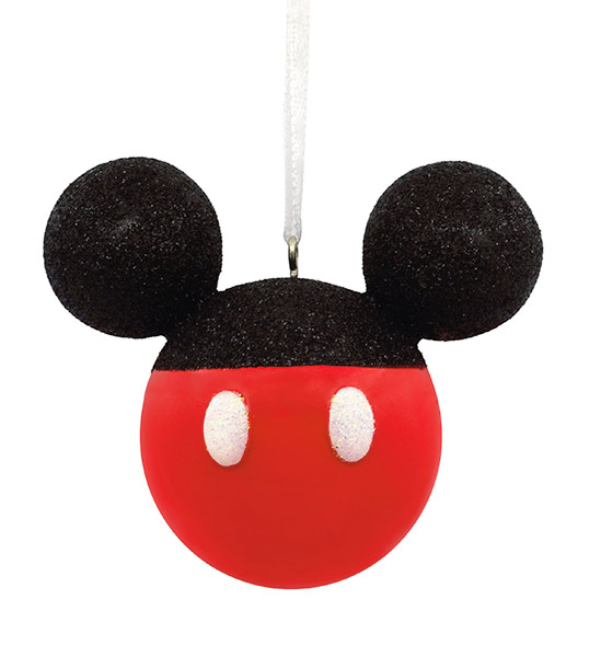 Item 333185 Mickey Mouse Glitter Icon Head Ornament