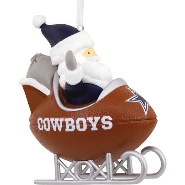 Item 333291 Dallas Cowboys Santa Football Sled Ornament