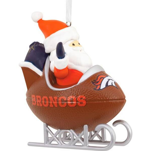 Item 333292 Denver Broncos Santa Football Sled Ornament