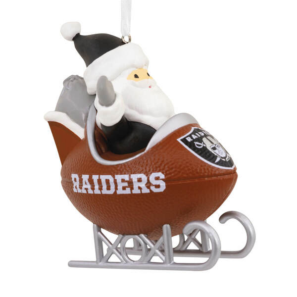 Item 333304 Las Vegas Raiders Santa Football Sled Ornament