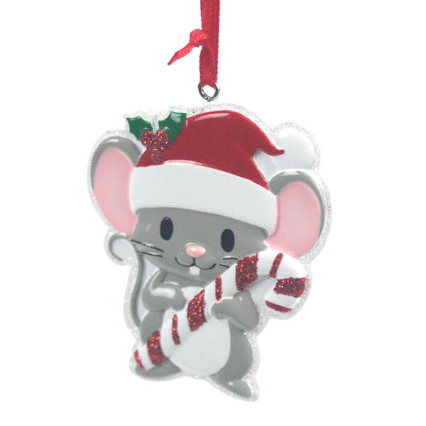 Item 338600 Christmas Mouse With Candycane Ornament