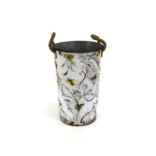 Item 340223 Decorated Bucket With Rope Handles