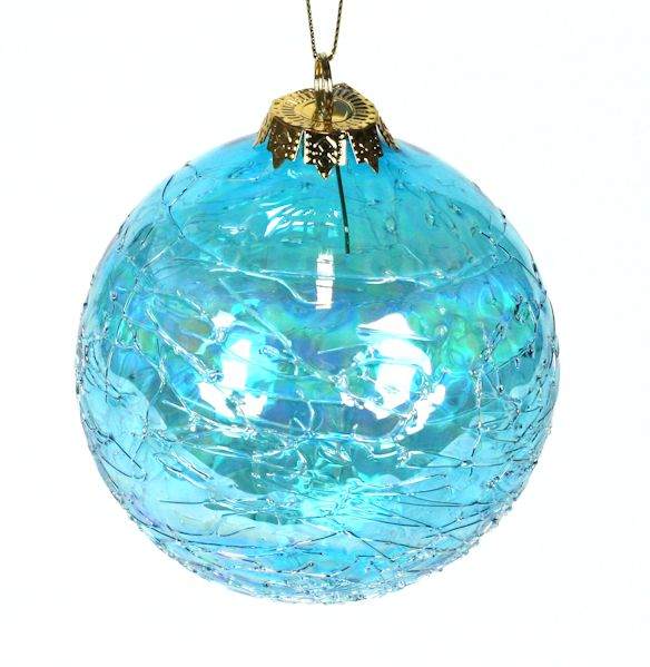 Item 351009 Bimini Blue Threaded Ball Ornament