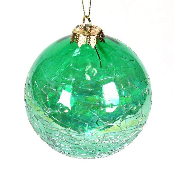 Item 351011 Cruz Bay Green Threaded Ball Ornament