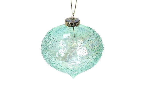 Item 351021 Sea Crystal Turquoise Rock Candy Onion Ornament