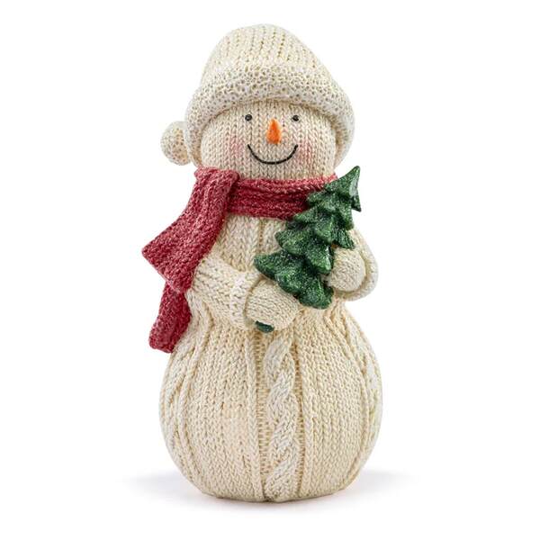 Item 353020 Knit Snowman Holding Tree