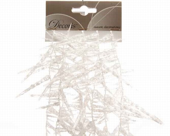 Item 360010 9 Foot White Glittered Icicle Garland