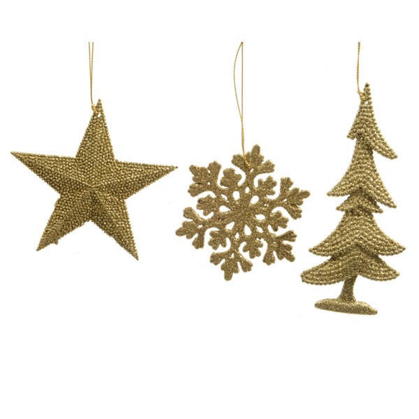 Item 360104 Gold Star/Snowflake/Tree Ornament