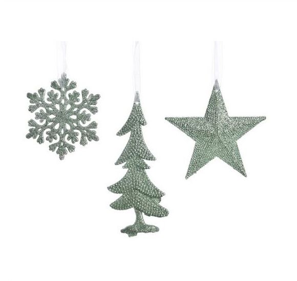 Item 360174 Green Snowflake/Tree/Star Ornament