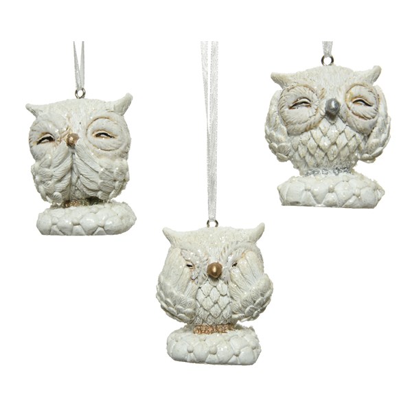 Item 360211 White Owl Ornament