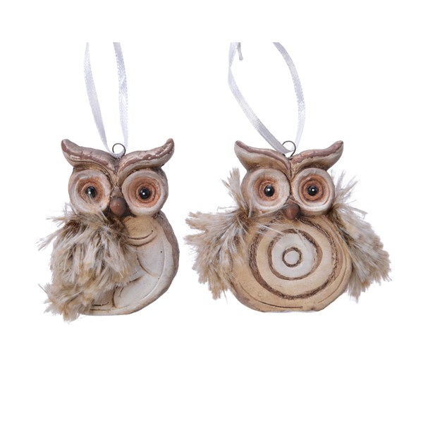 Item 360231 Natural Owl Ornament