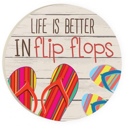 Item 364159 Life Is Better In Flip Flops Car Coaster