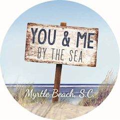Item 364255 Myrtle Beach You & Me By The Sea Sign Car Coaster