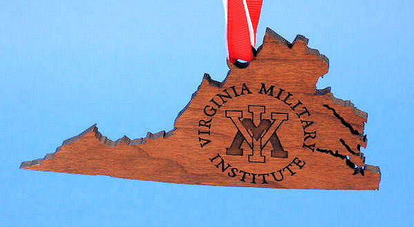 Item 367027 Virginia Military Institute Keydets State Map Ornament