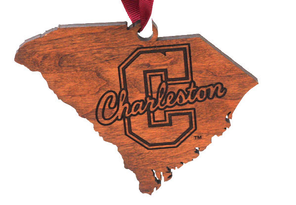 Item 367028 College of Charleston Cougars State Map Ornament