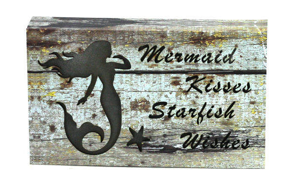 Item 396032 Lighted Mermaid Kisses Starfish Wishes Table Sign