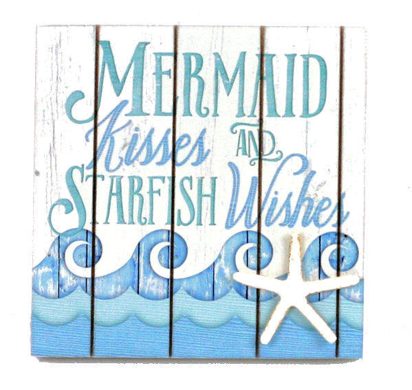 Item 396037 Mermaid Kisses & Starfish Wishes Box Sign