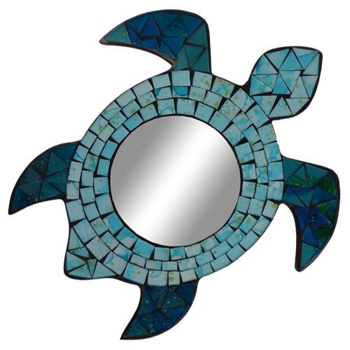 Item 396084 Mosaic Sea Turtle Mirror Plaque