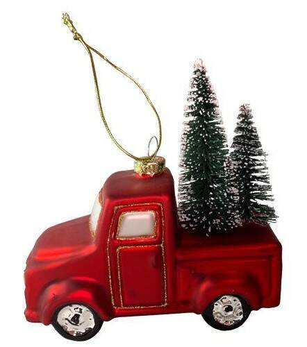 Item 396141 Red Truck With Tree Ornament