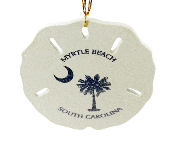 Item 396149 Myrtle Beach Sand Dollar With Beach Scene Ornament