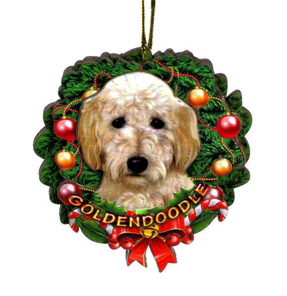 Item 398027 Goldendoodle Wreath Ornament