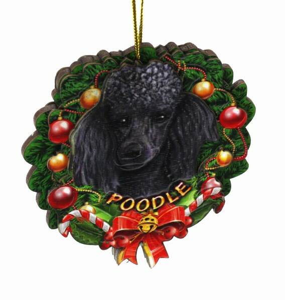 Item 398035 Black Poodle Wreath Ornament