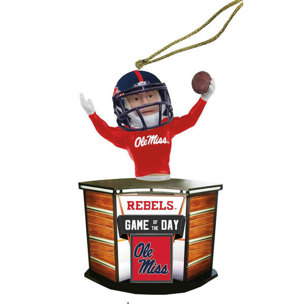 Item 401215 OLE MISS GAME OF THE DAY ORNAMENT