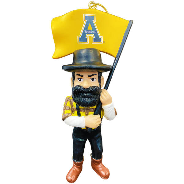 Item 401243 App State Mascot Flag Ornament