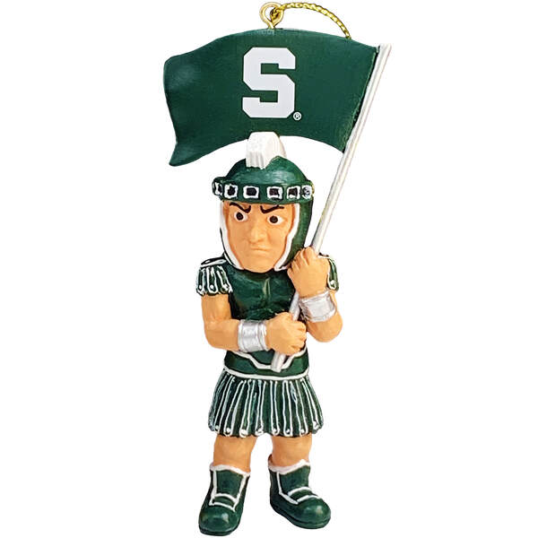 Item 401259 Mich State Mascot Flag Ornament
