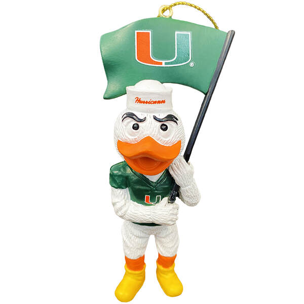 Item 401277 Miami Mascot Flag Ornament