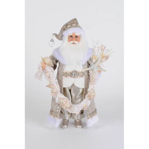 Item 403013 Lighted Sandstone Coastal Santa Figure