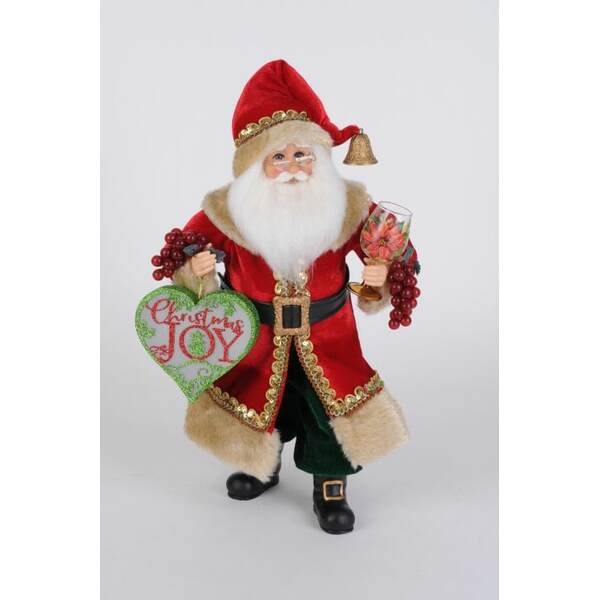 Item 403018 Lighted Christmas Joy Wine Santa Figure