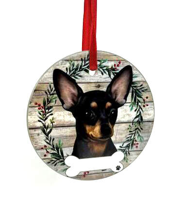 Item 407105 Black Chihuahua Wreath Ornament