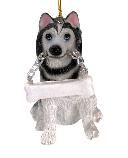 Item 407316 Siberian Husky With Bone Ornament