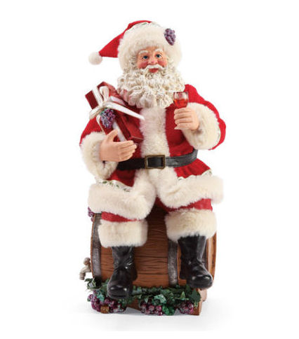 Item 410177 Barrel Tasting Santa - Possible Dreams Clothtique Santa Figure