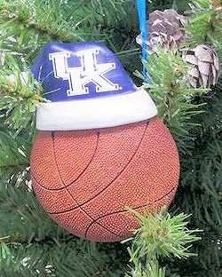 Item 416163 University of Kentucky Wildcats Santa Hat With Basketball Ornament
