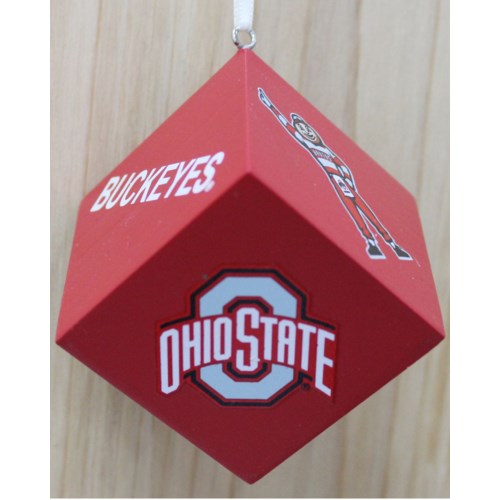 Item 416195 Ohio State University Buckeyes Cube Ornament