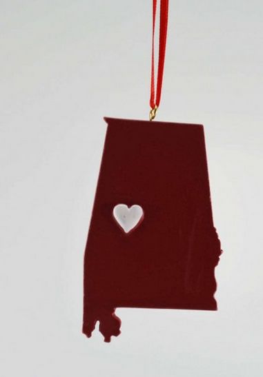 Item 416260 University of Alabama Crimson Tide Tuscaloosa Heart Ornament